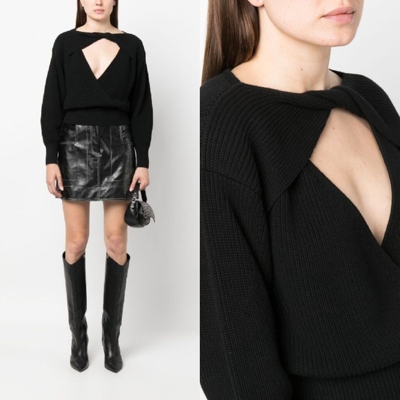 NWT IRO Paris Cut-Out Detail Knit Jumper Valtea Sweater Pullover Cashmere S - Picture 6 of 16